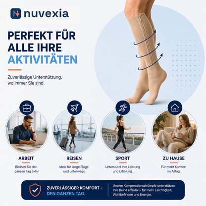 Nuvexia Kompressionsstrümpfe mit Reißverschluss