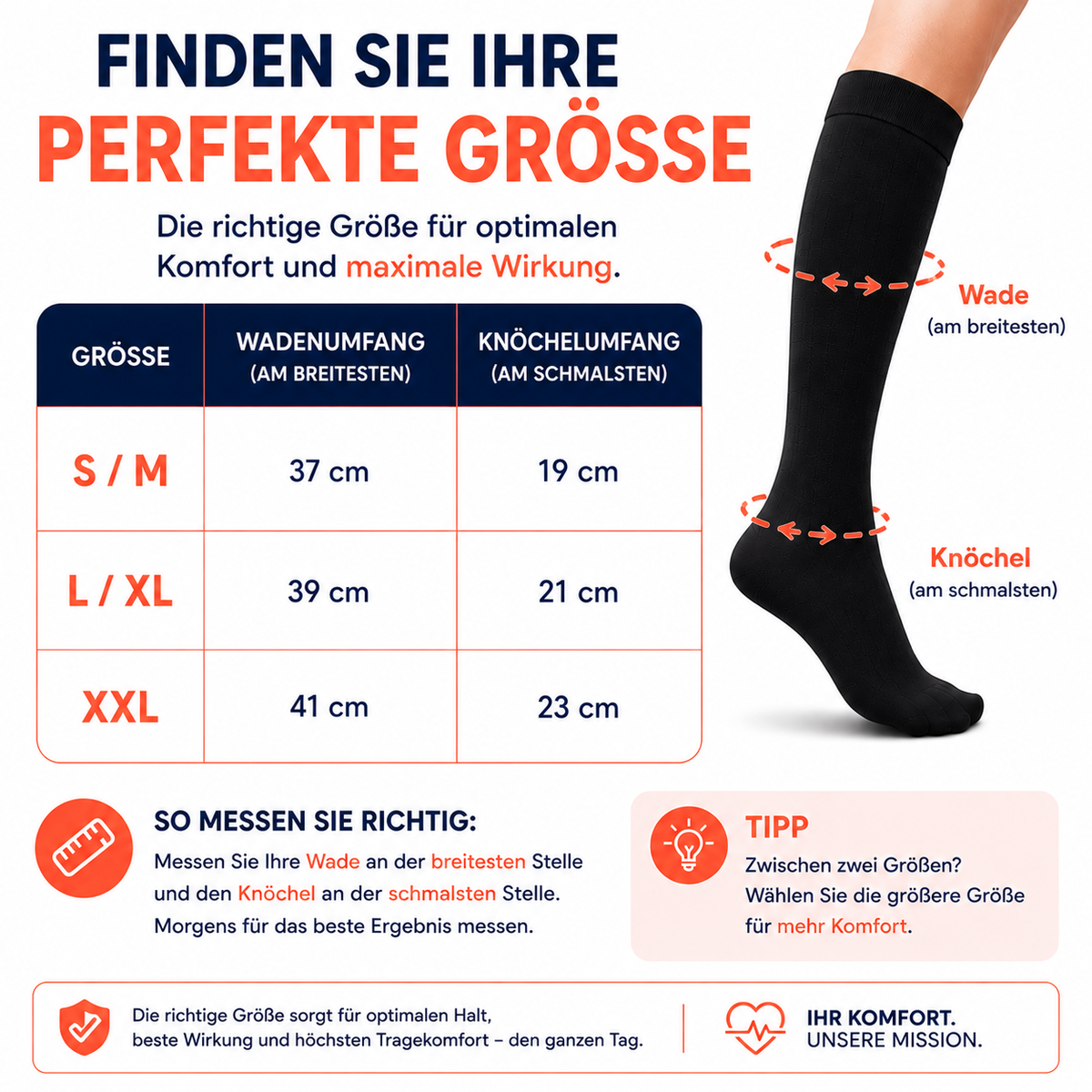 Nuvexia Kompressionsstrümpfe mit Reißverschluss